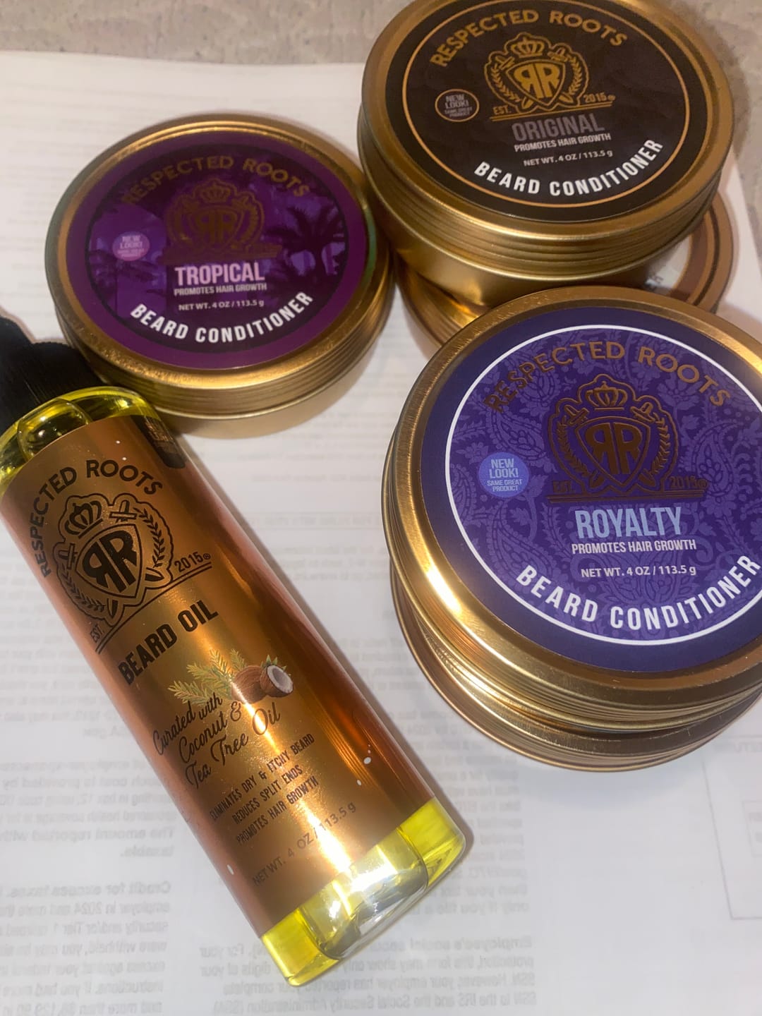 Customer photo review of Beard Oil + Flight of (5) Beard Conditioners