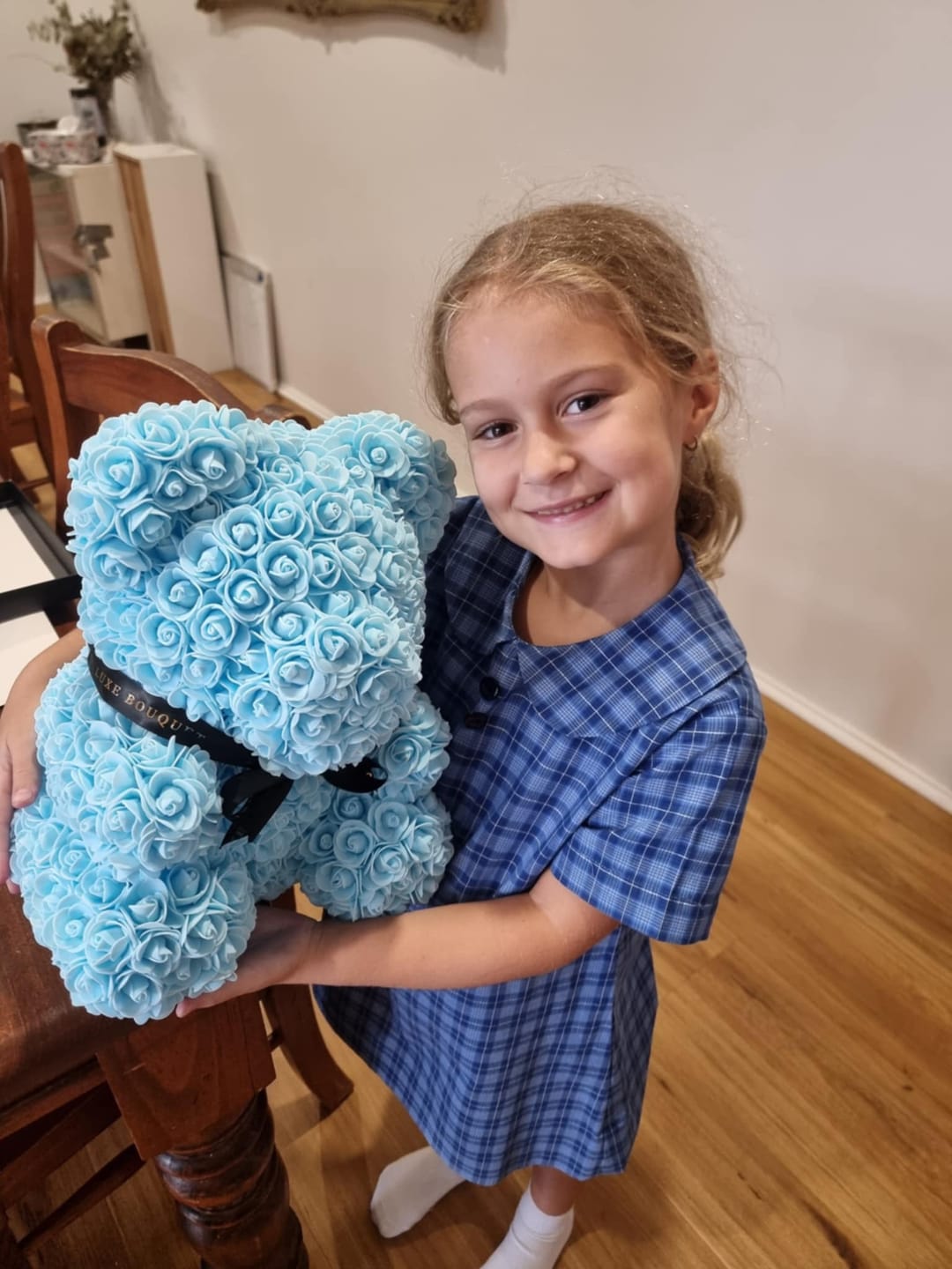 Customer photo review of Blue Rose Bear - 40cm