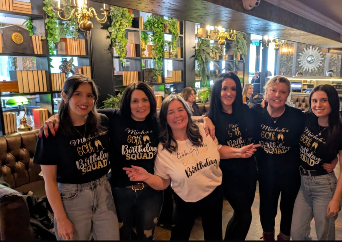 Customer photo review of Birthday Squad Gold T-Shirts