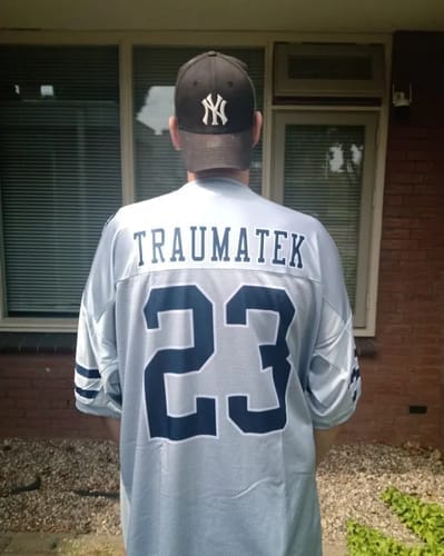 Customer photo review of Custom Black Gotham Green-White Classic Style Mesh Authentic Football Jersey