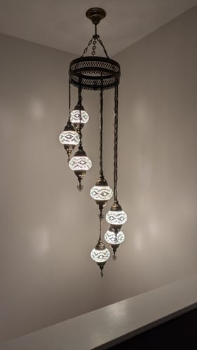 Customer photo review of 7 (M) BALL TURKISH WATER DROP MOSAIC CHANDELIER WİTH MEDIUM GLOBES H07-22