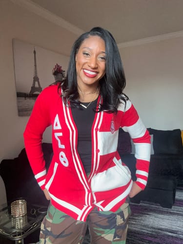 Customer photo review of Delta Sigma Theta Cardigan