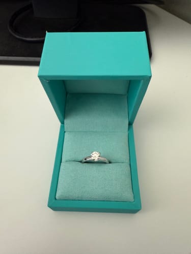 Customer photo review of Classic Solitaire Round Moissanite Four Prong Engagement Ring