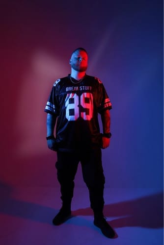 Customer photo review of Custom White Red-Black Classic Style Mesh Authentic Football Jersey