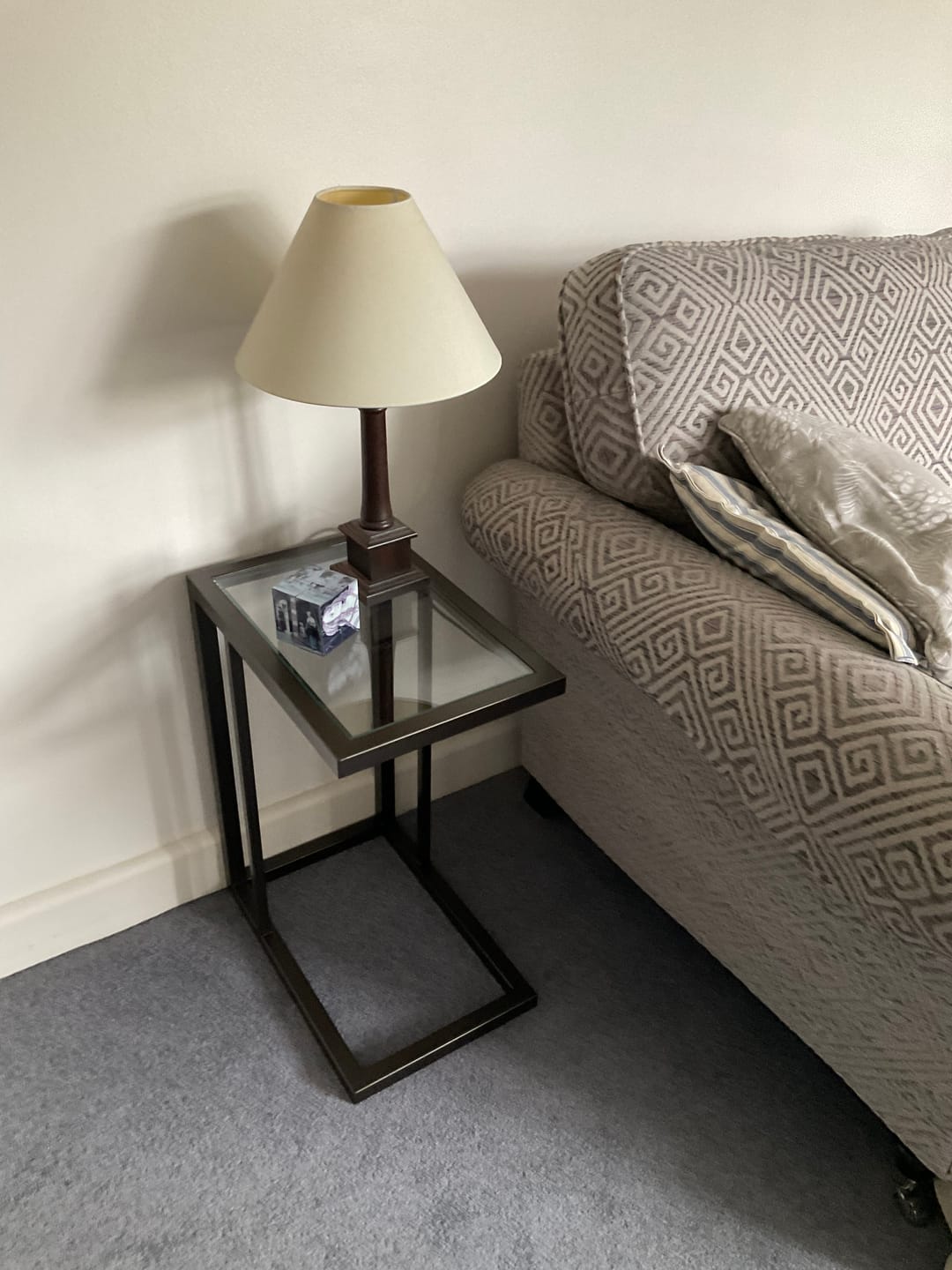 Customer photo review of Glass Sofa Side Table - Dark Bronze