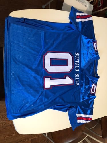 Customer photo review of Custom Red White-Black Classic Style Mesh Authentic Football Jersey