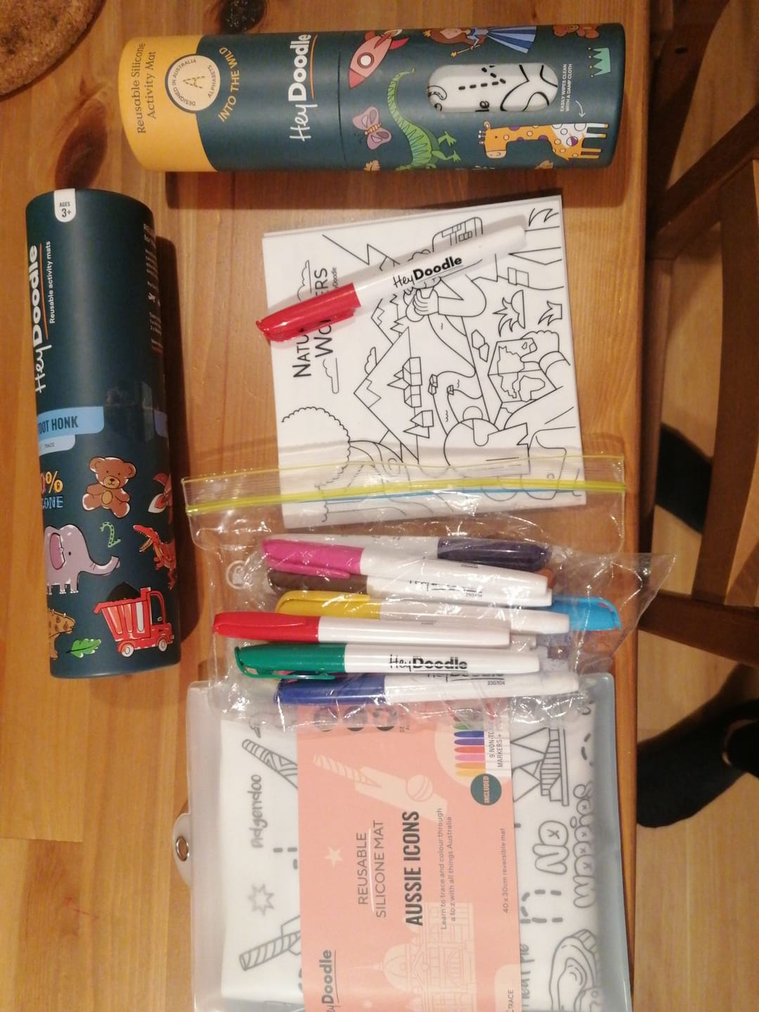 Customer photo review of Toot Toot Honk Mini Colouring & Doodle Mat