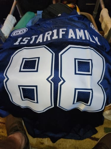 Customer photo review of Custom Pink White Classic Style Mesh Authentic Football Jersey