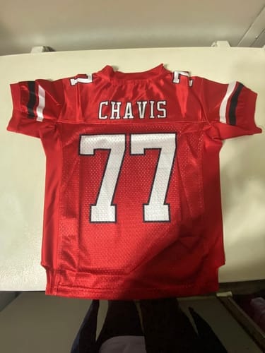 Customer photo review of Custom Green White Classic Style Mesh Authentic Football Jersey