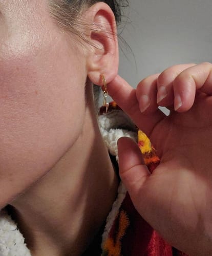 Customer photo review of Mini Hoop Clip On Earrings