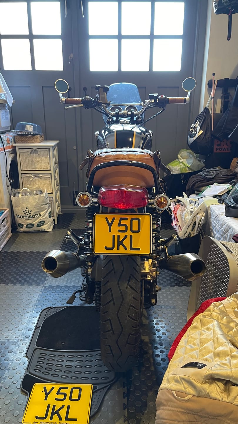 Customer photo review of Yellow Metal Pressed 7×5 Motorbike Number Plate
