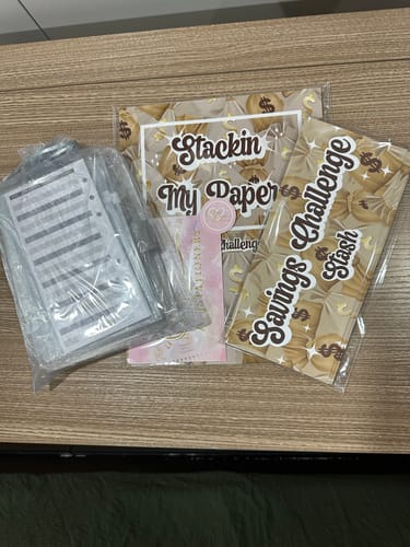 Customer photo review of Stackin My Paper - (Has the most savings trackers - house tracker, vacay, car, debt etc.)
