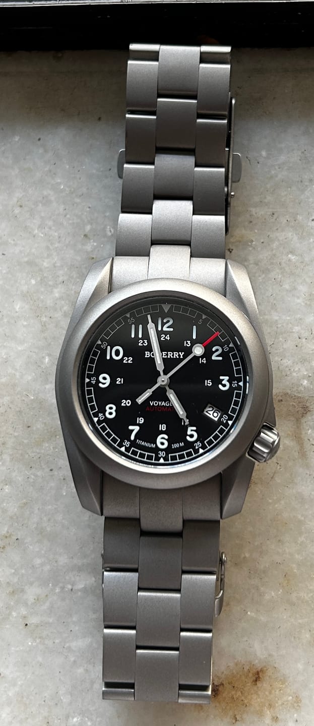 Customer photo review of VOYAGER - 100M Waterproof Titanium Automatic Field Watch | Black-bracelet