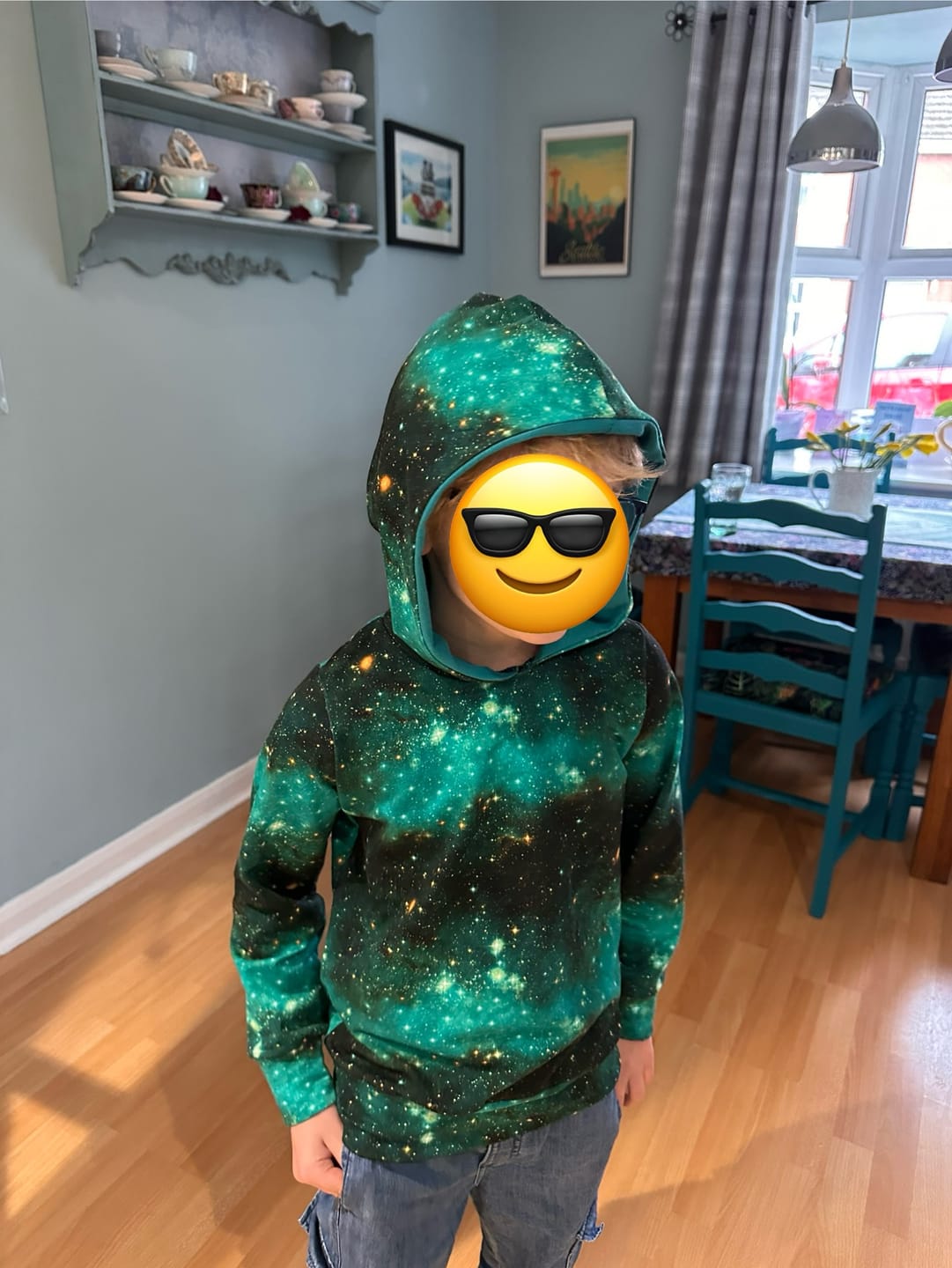 Customer photo review of Green Space Constellation French Terry Fabric