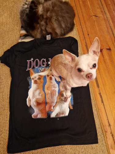 Customer photo review of 90er Vintage Hunde Foto - Individuelles T-Shirt
