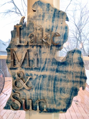 Customer photo review of Unfinished Wood Michigan Lower Peninsula Shape - Craft - up to 36" DIY