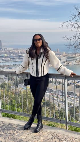 Customer photo review of Reversible Vegan Leather Sherpa Jacket