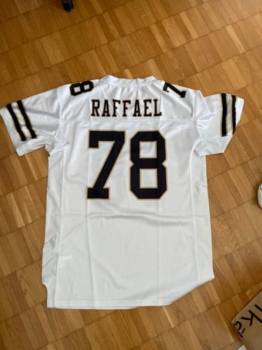 Customer photo review of Custom Black Powder Blue-White Classic Style Mesh Authentic Football Jersey