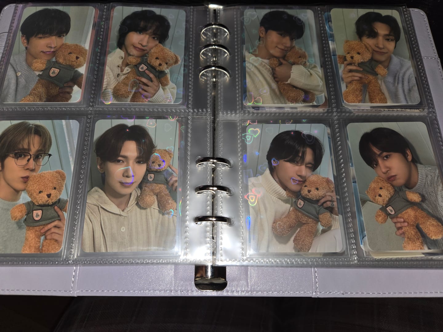 Customer photo review of PREMIUM HOLOGRAPHIC PHOTOCARD SLEEVES - HEART VERSION