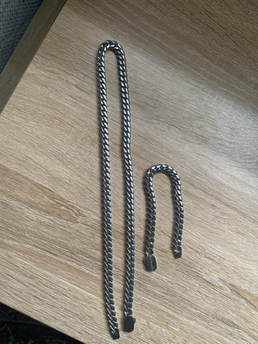 Customer photo review of Cuban Chain (White Gold) 8mm Set
