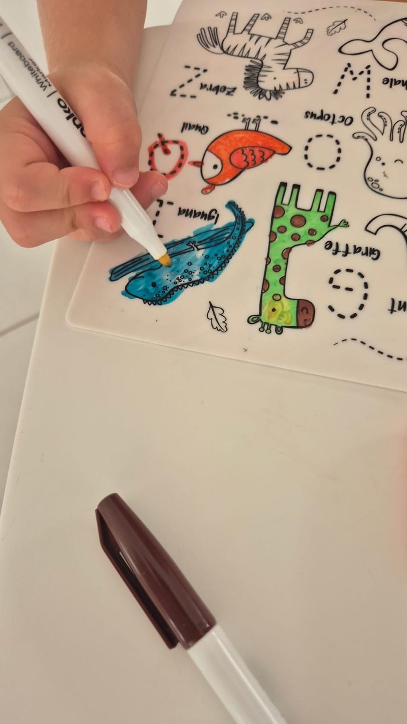 Customer photo review of Into The Wild Mini Colouring & Doodle Mat