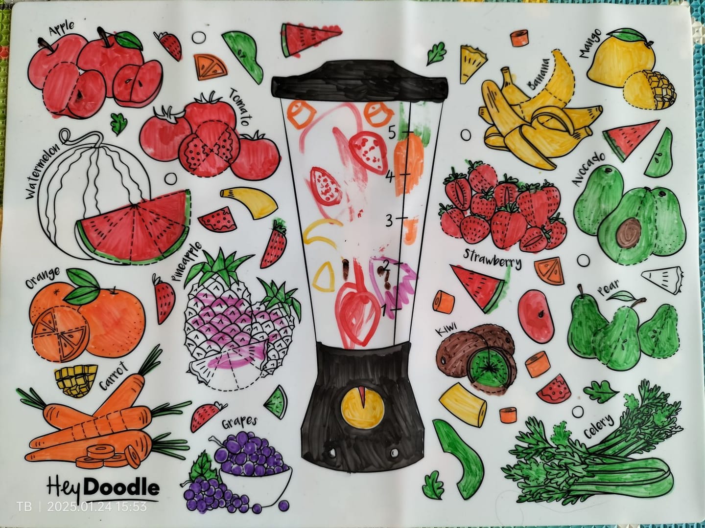 Customer photo review of Breakfast Blend Classic Colouring & Doodle Mat
