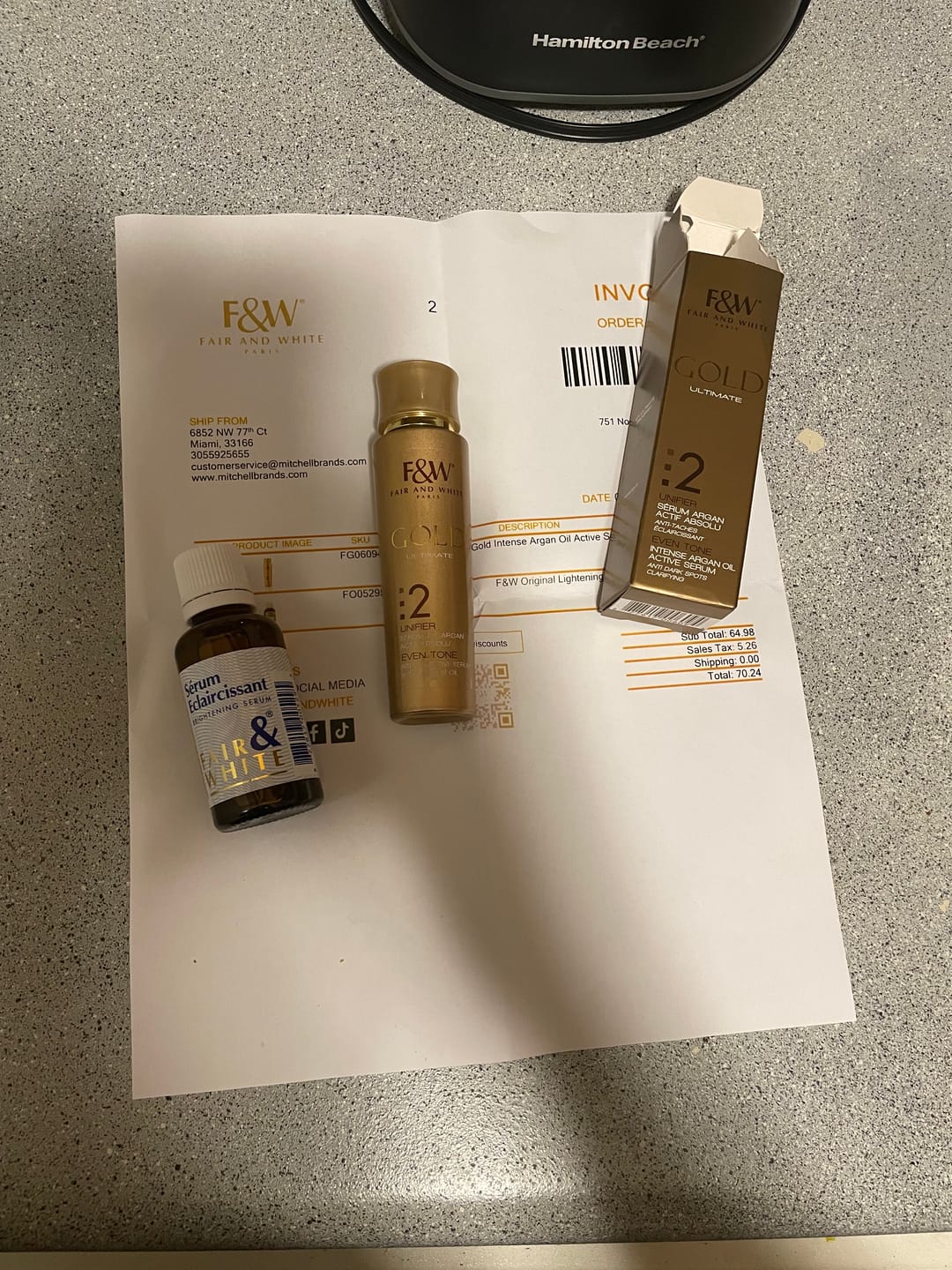 Customer photo review of Fair and White 2: Gold Intense Argan Oil Active Serum 30 ml / 1fl.oz