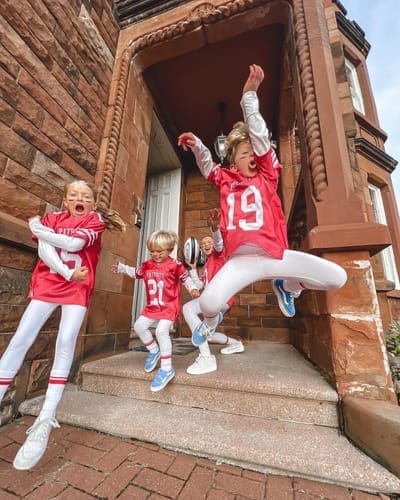 Customer photo review of Custom White Red Classic Style Mesh Authentic Football Jersey