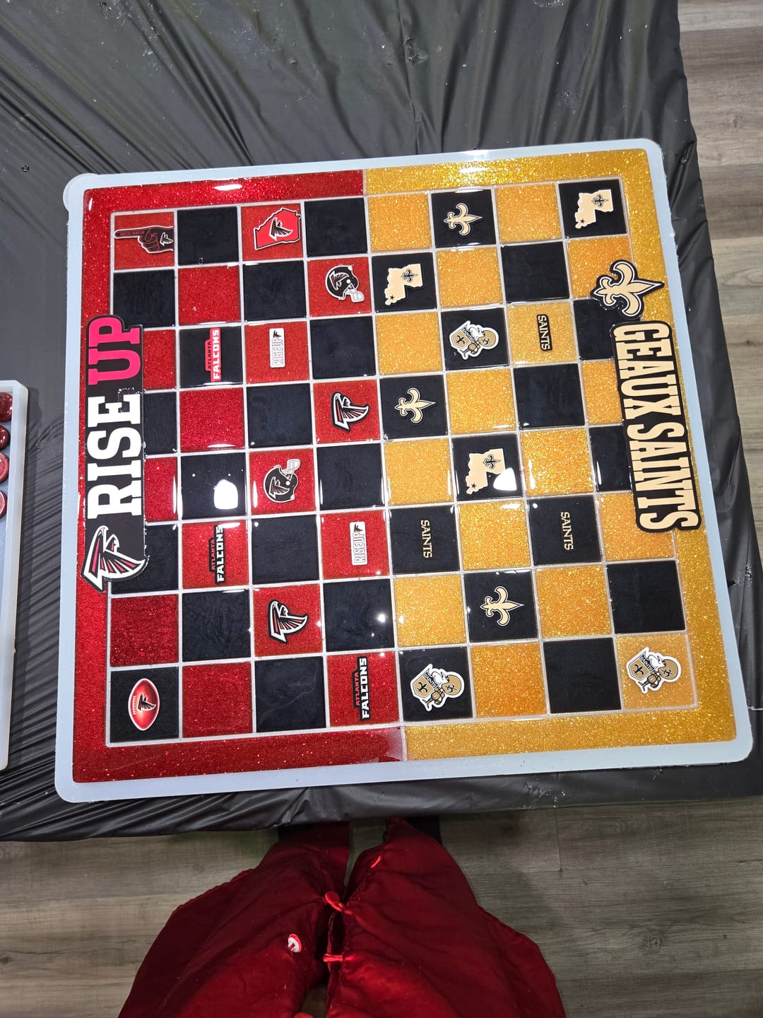 Customer photo review of 19x19x0.5" Full Size Chess Board Silicone Mold With 2" Squares