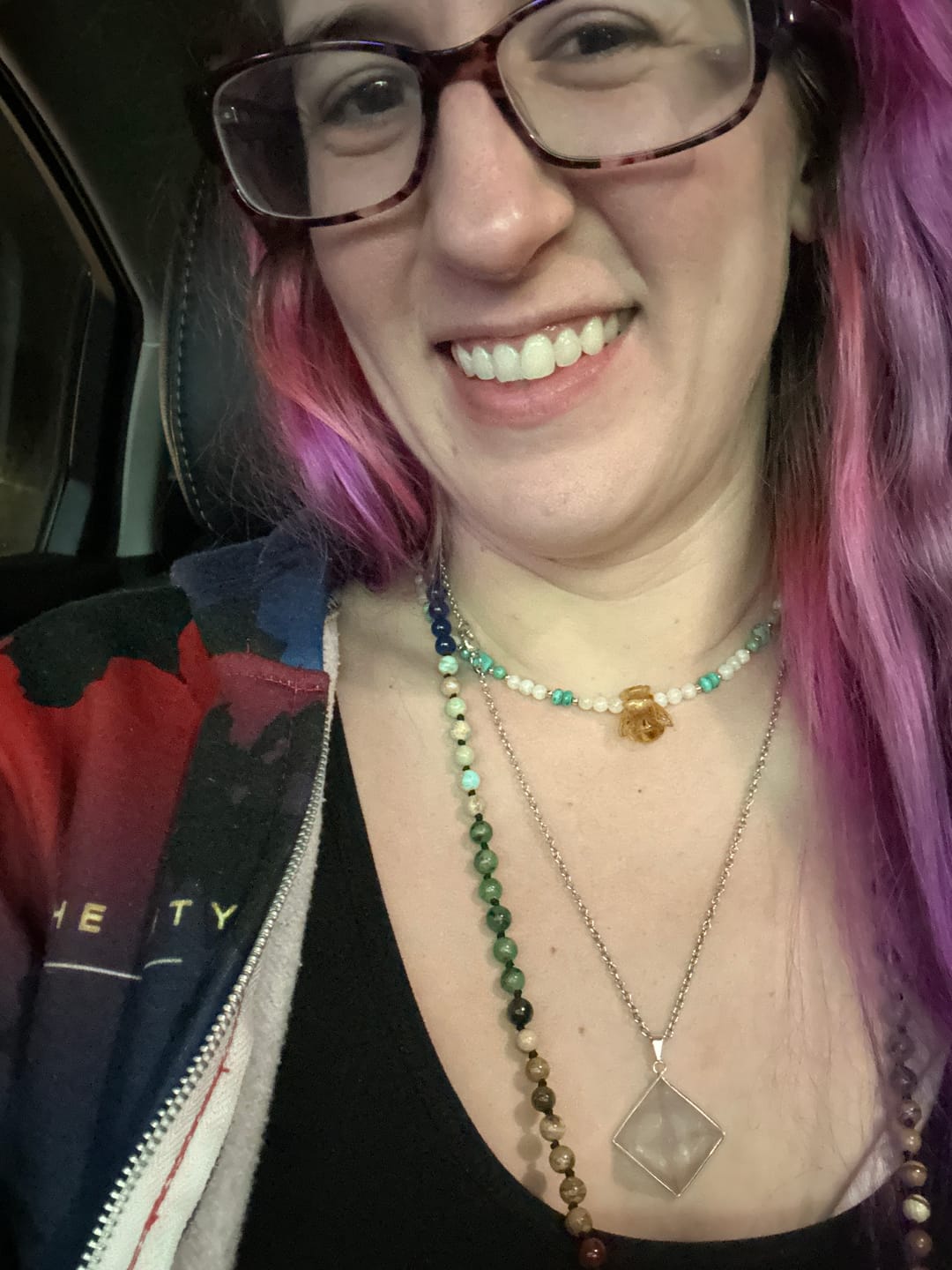 Customer photo review of Gemstone Pyramid Pendants
