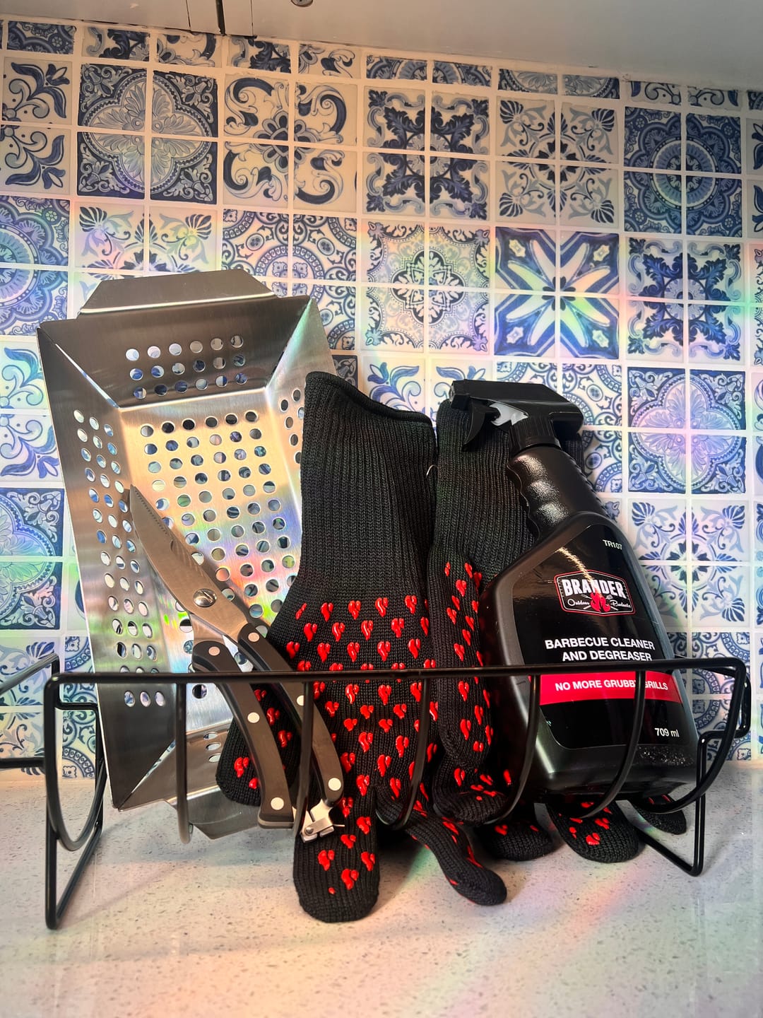 Customer photo review of Brander Butt Grabbin' Barbecue Gloves