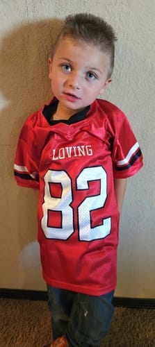 Customer photo review of Custom Green White-Gold Classic Style Mesh Authentic Football Jersey