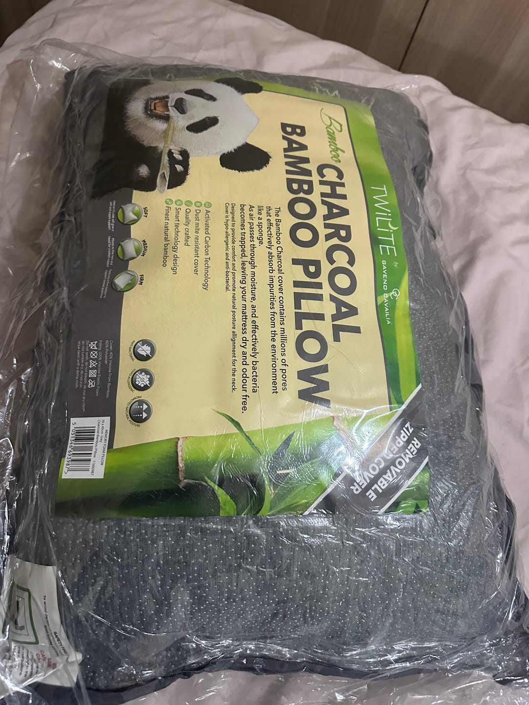 Customer photo review of Bamboo Charcoal Memory Foam Pillow