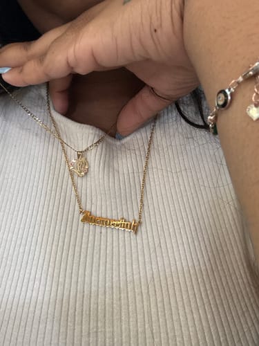 Customer photo review of Old English Custom Necklace