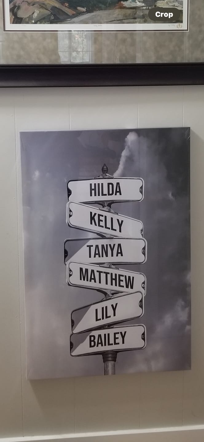 Customer photo review of NAMES ONLY STREET SIGN by Cstm Canvas