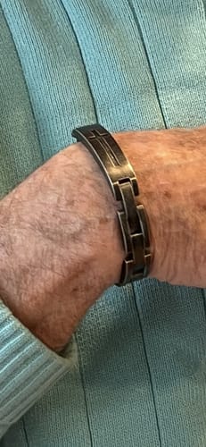 Customer photo review of Lord's Prayer Bracelet (Size M-L or L-XL): Helps Pair Veterans With A Service Dog Or Shelter Dog