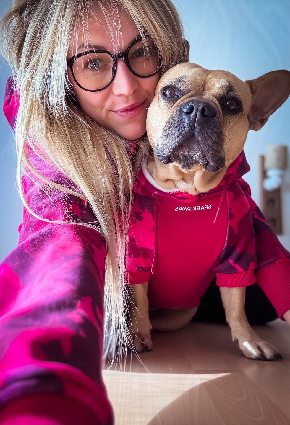 Customer photo review of Fuchsia Camo Human Hoodie