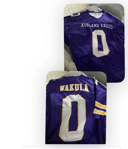 Customer photo review of Custom Red White-Black Classic Style Mesh Authentic Football Jersey