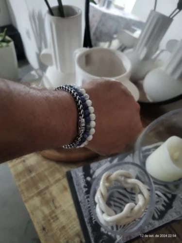 Customer photo review of Lapis Lazuli Beads Bracelet