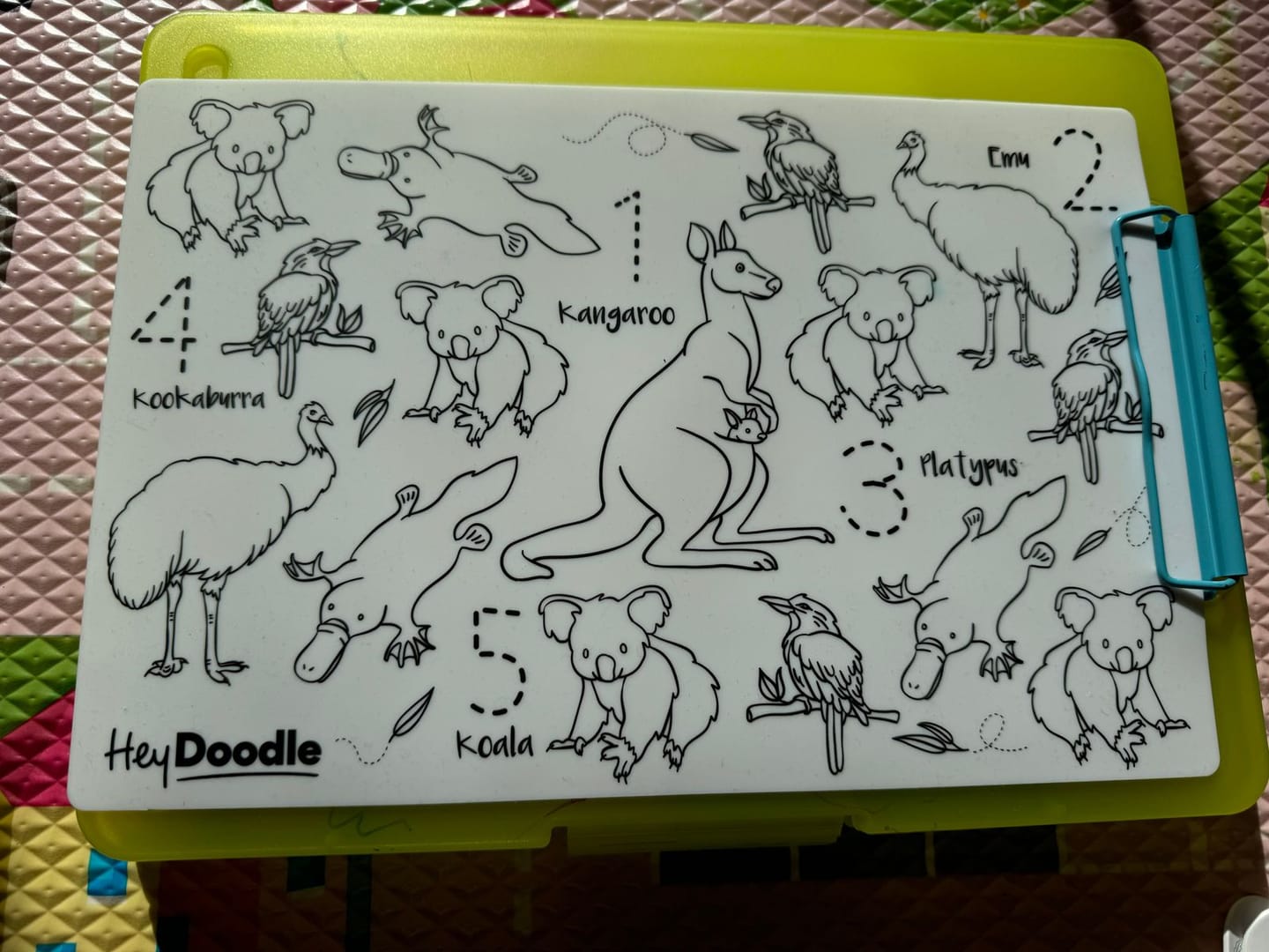 Customer photo review of Aussie Animals Mini Colouring & Doodle Mat