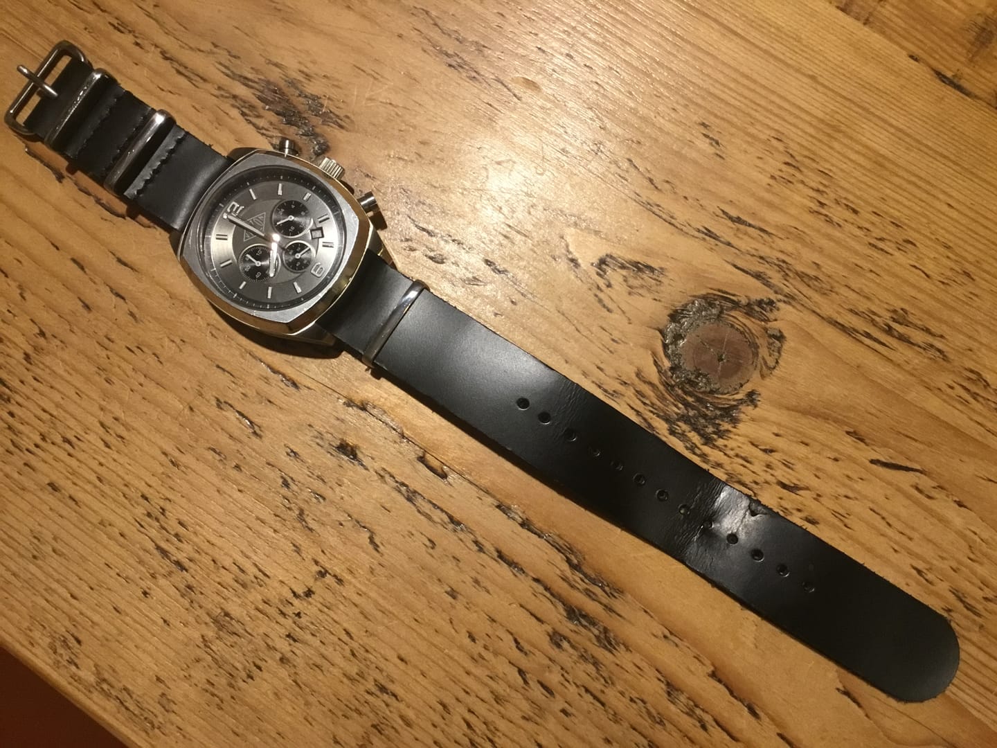 Customer photo review of Leather Military Style Strap - Brown or Black