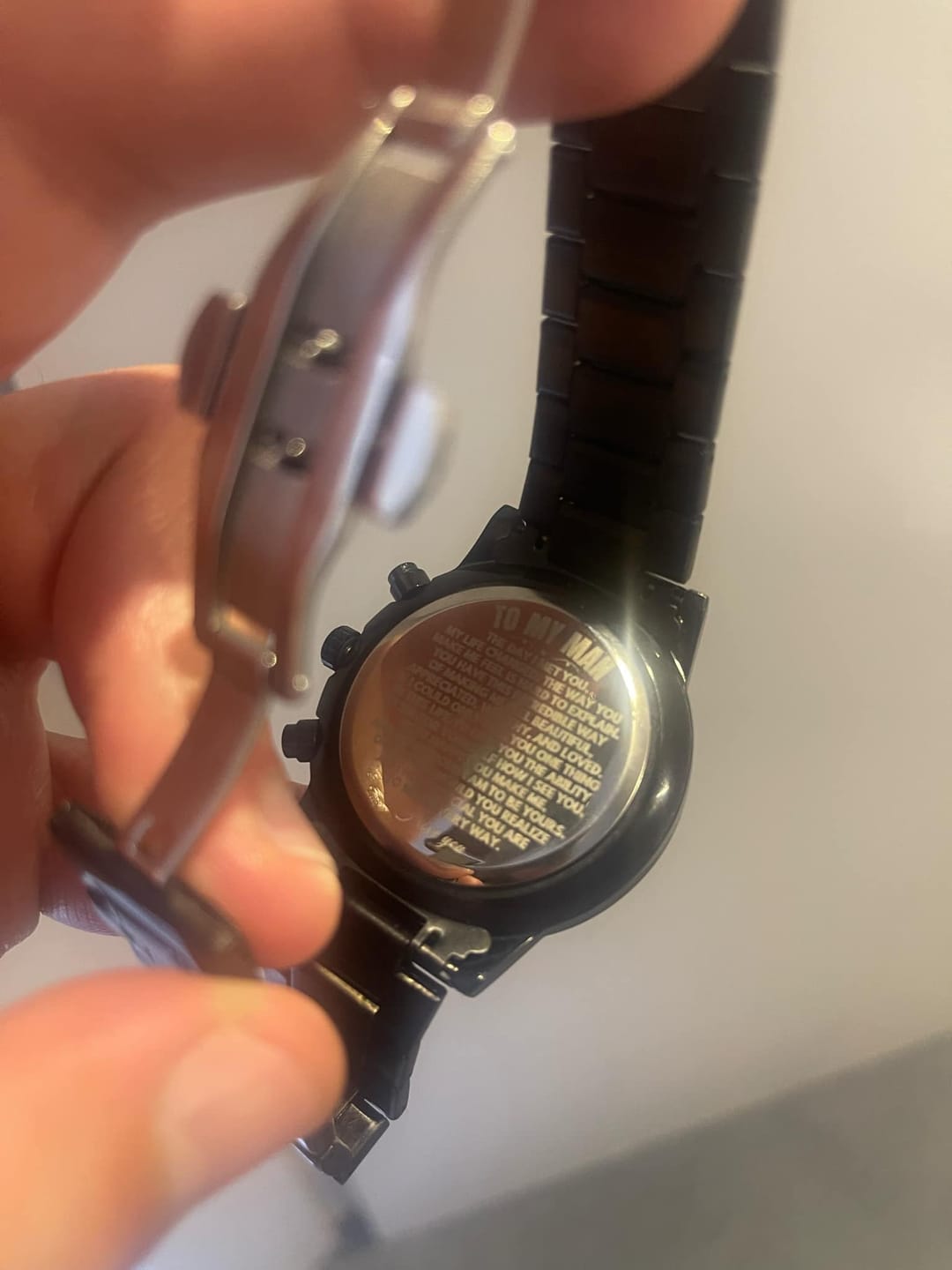 Customer photo review of To My Man - Engraved Premium Watch - SS166