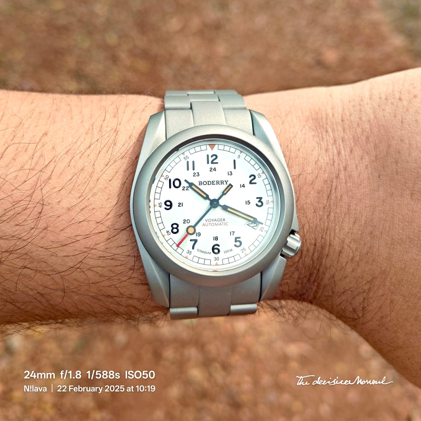 Customer photo review of VOYAGER - 100M Waterproof Titanium Automatic Field Watch | White-bracelet