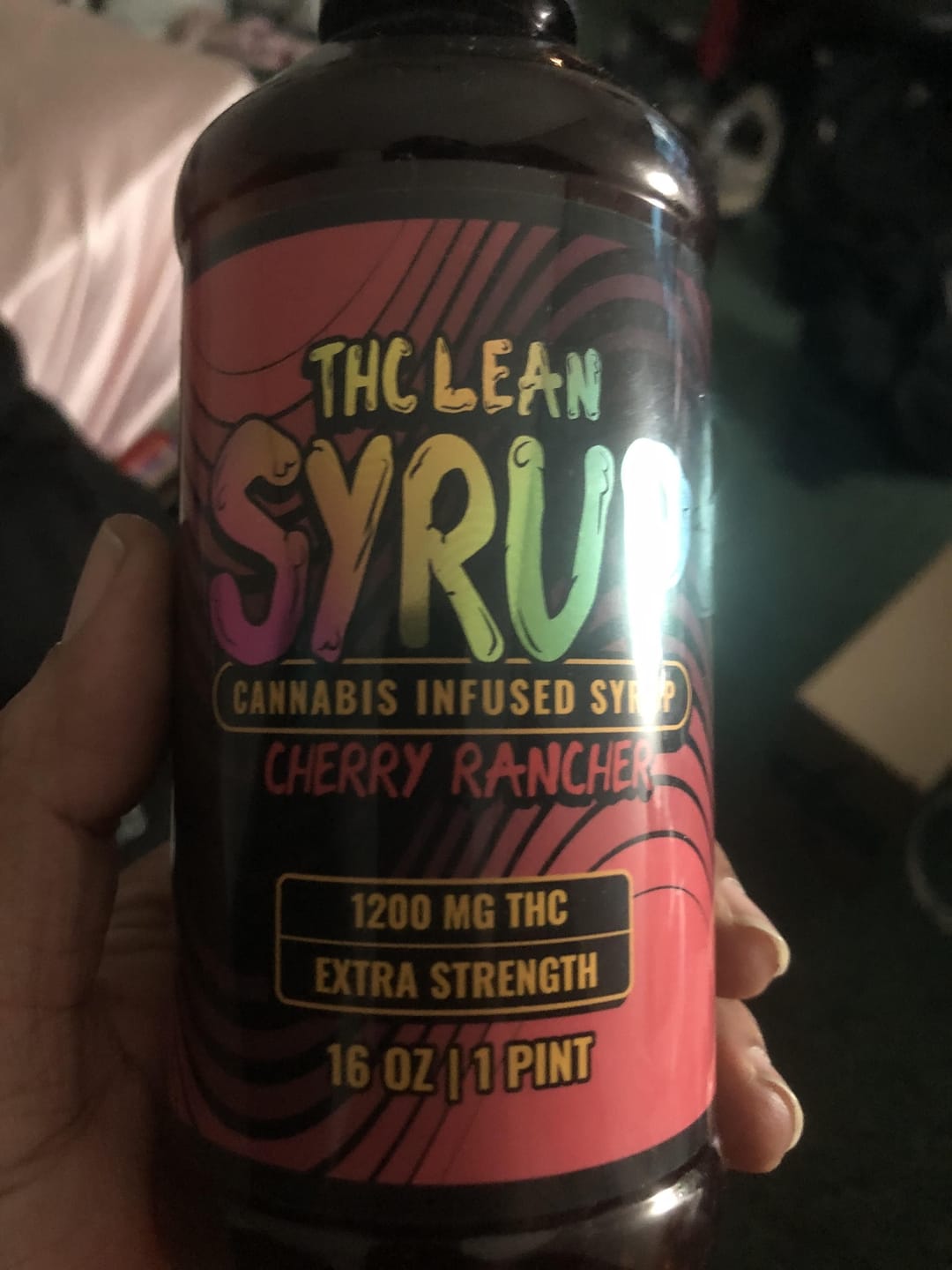 Customer photo review of 1200mg THC Syrup (1 Pint)