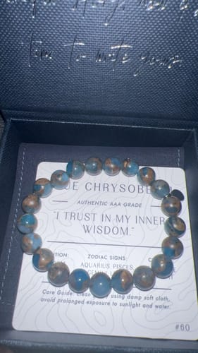 Customer photo review of Blue Chrysoberyl Bracelet