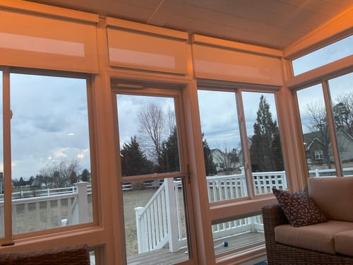 Customer photo review of SmartWings Motorized Light Filtering Solar Shades 1%/3%/5% Openness Aventus