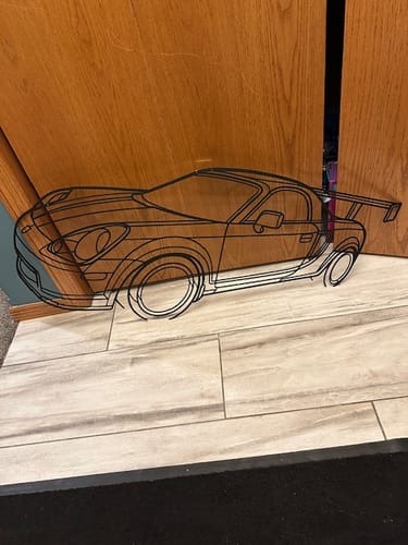 Customer photo review of Your Custom Car Silhouette Metal Wall Art