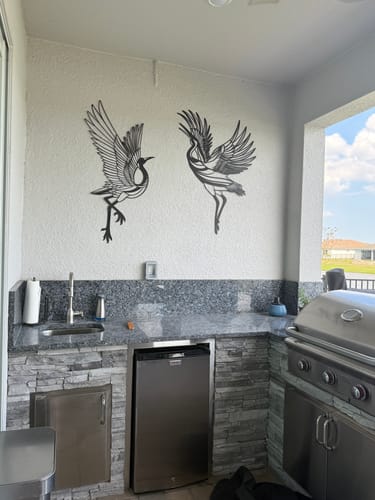 Customer photo review of Sandhill Crane Metal Wall Art (Set of 2)