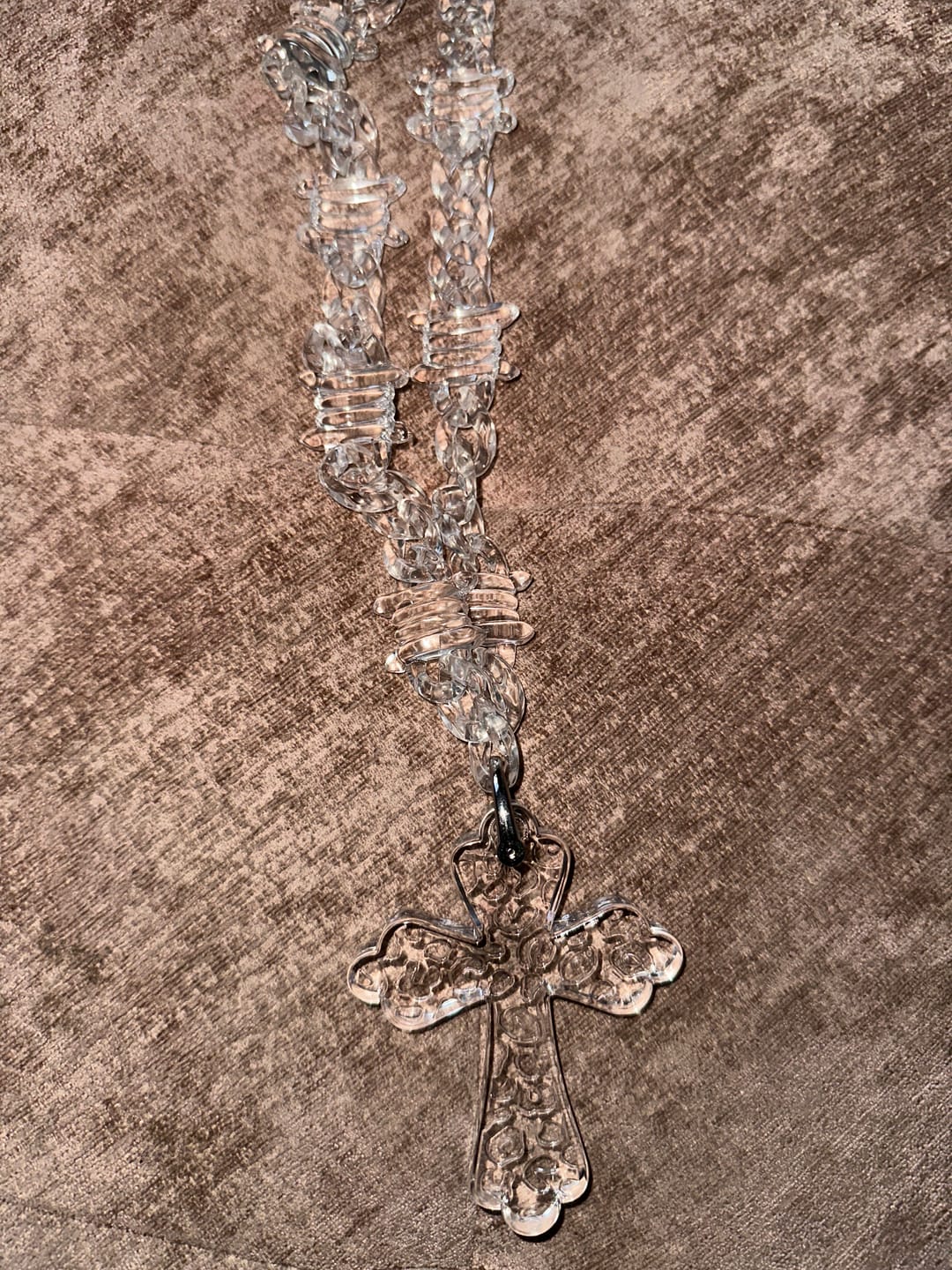 Customer photo review of Barbed Cross Link Necklace