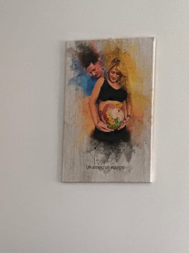 Customer photo review of Tu foto en estilo acuarela | Regalo personalizable para pareja, novia y novio